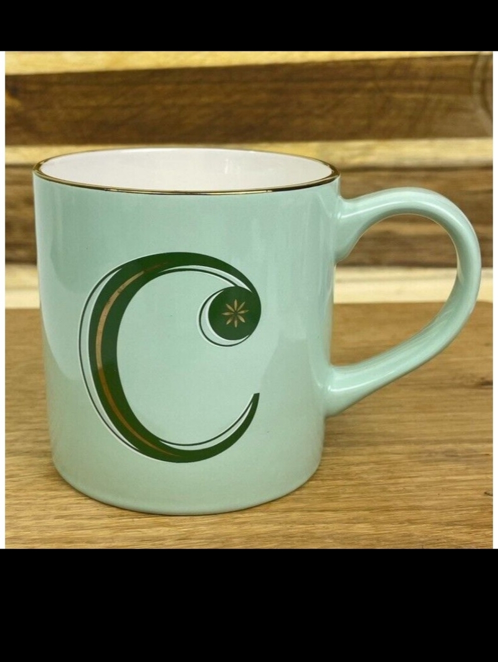Opalhouse Monogram C Mug Turquoise w/ Gold Detail Ceramic Mug w/ Letter C